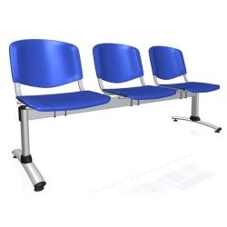 3-miestna lavica Imperia, konštrukcia sivá, plast modrá 3-miestna lavica Imperia, konštrukcia sivá, plast modrá