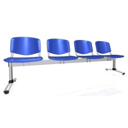 4-miestna lavica Imperia, konštrukcia sivá, plast modrá 4-miestna lavica Imperia, konštrukcia sivá, plast modrá