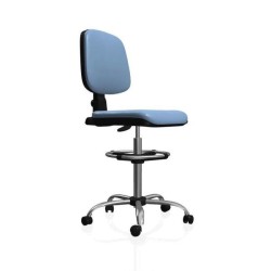 Zdravotnícka stolička EKO, extra vysoký piest, aretačný kruh, zdravot. ekokoža svetlá modrá 061 