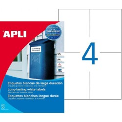Etikety polyesterové 105x148mm APLI 20 hárkov 