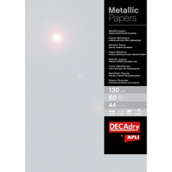 Metalický papier APLI A4 strieborná, 130g, 50 hárkov Metalický papier APLI A4 strieborná, 130g, 50 hárkov
