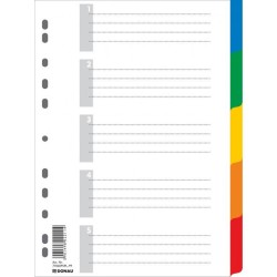 Plastový rozraďovač DONAU 5-dielny farebný 